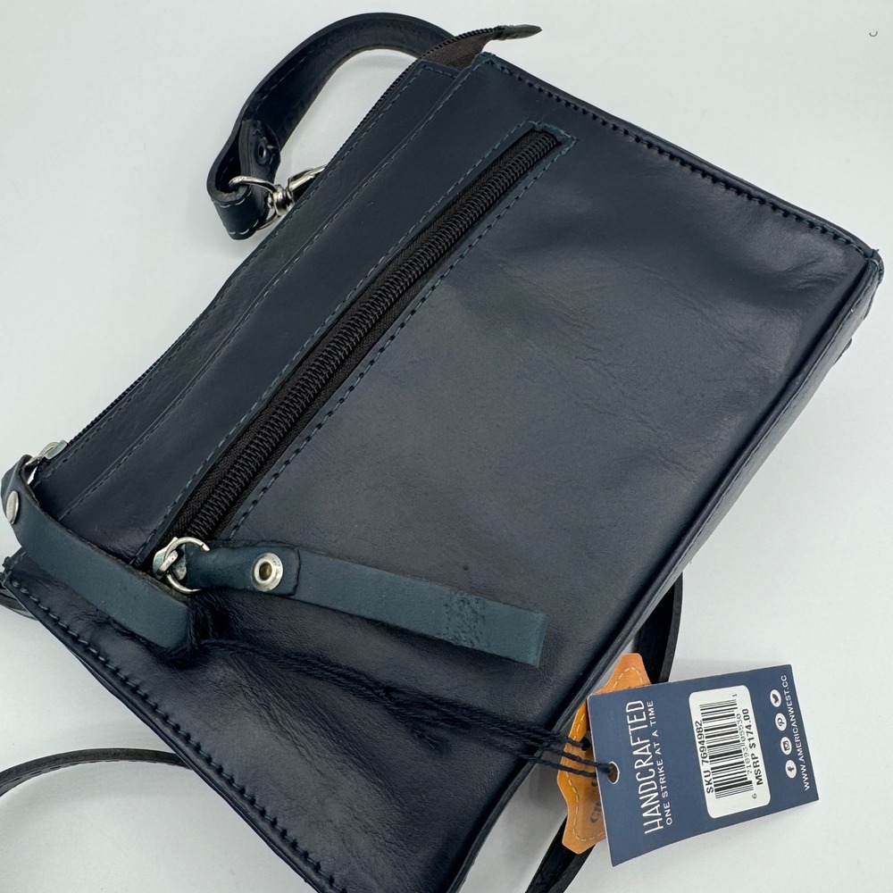 *NEW* AMERICAN WEST WOMEN'S TEXAS TWO-STEP MINI CROSSBODY BAG LEATHER PURSE - Picture 7 of 16